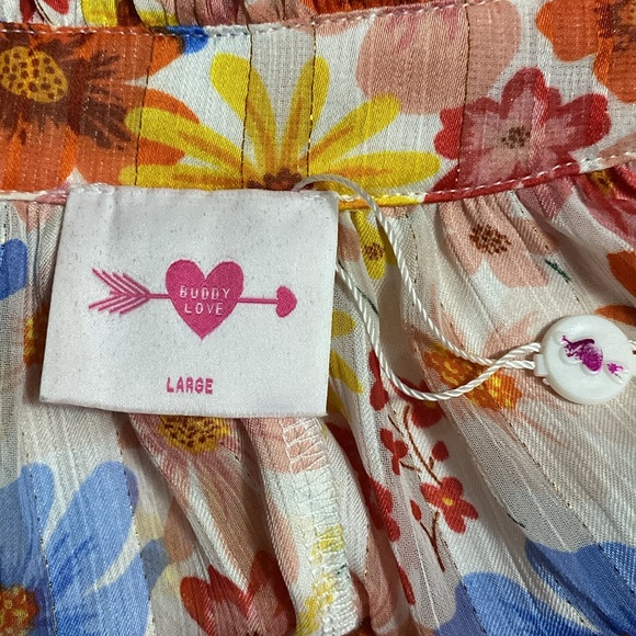 Buddy‎ Love Women's Large Greta Wild Floral Tiered Maxi Dress Long Sleeves - Picture 7 of 9